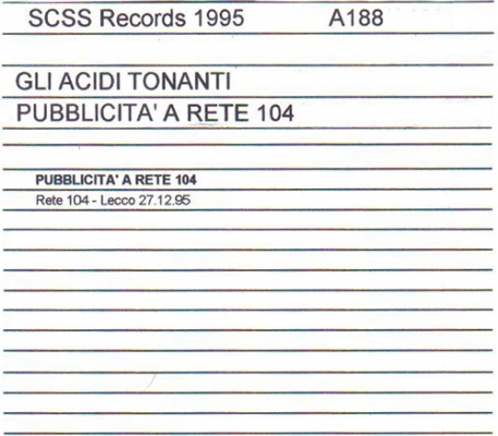 a188 gli acidi tonanti: pubblicita a rete 104 1995